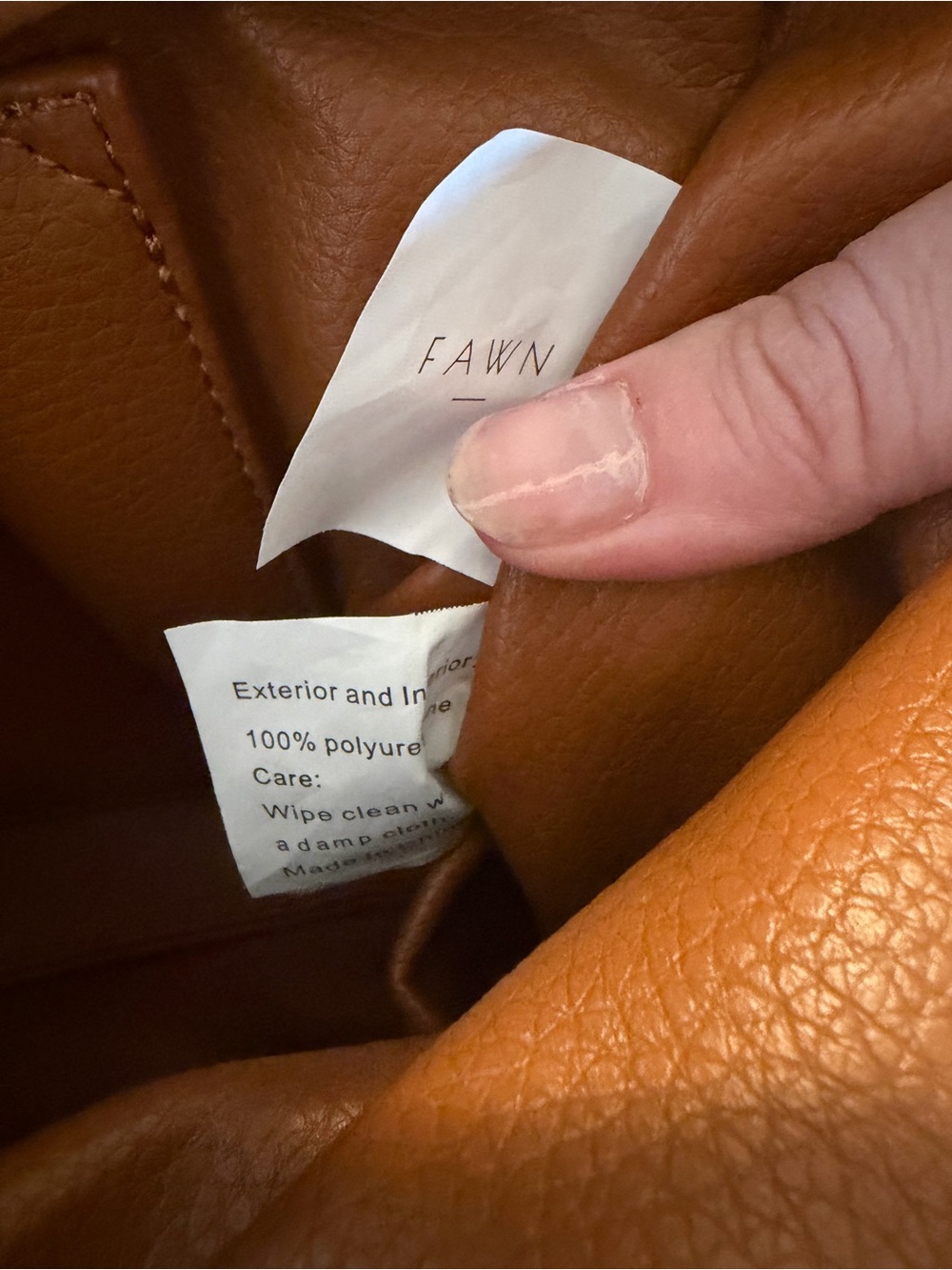Fawn Design Convertible Leather Backpack Diaper Bag in Tan - Picture 9 of 12